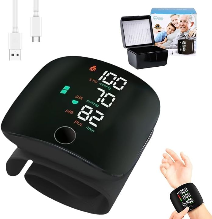 Automatic Rechargeable Digital Touch Screen Wrist type Blood-Pressure Machine/ BP Machine